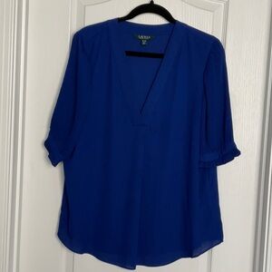Ralph Lauren Blue 3/4 Sleeve Relaxed Blouse